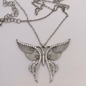 925 Silver butterfly handmade enamel necklace